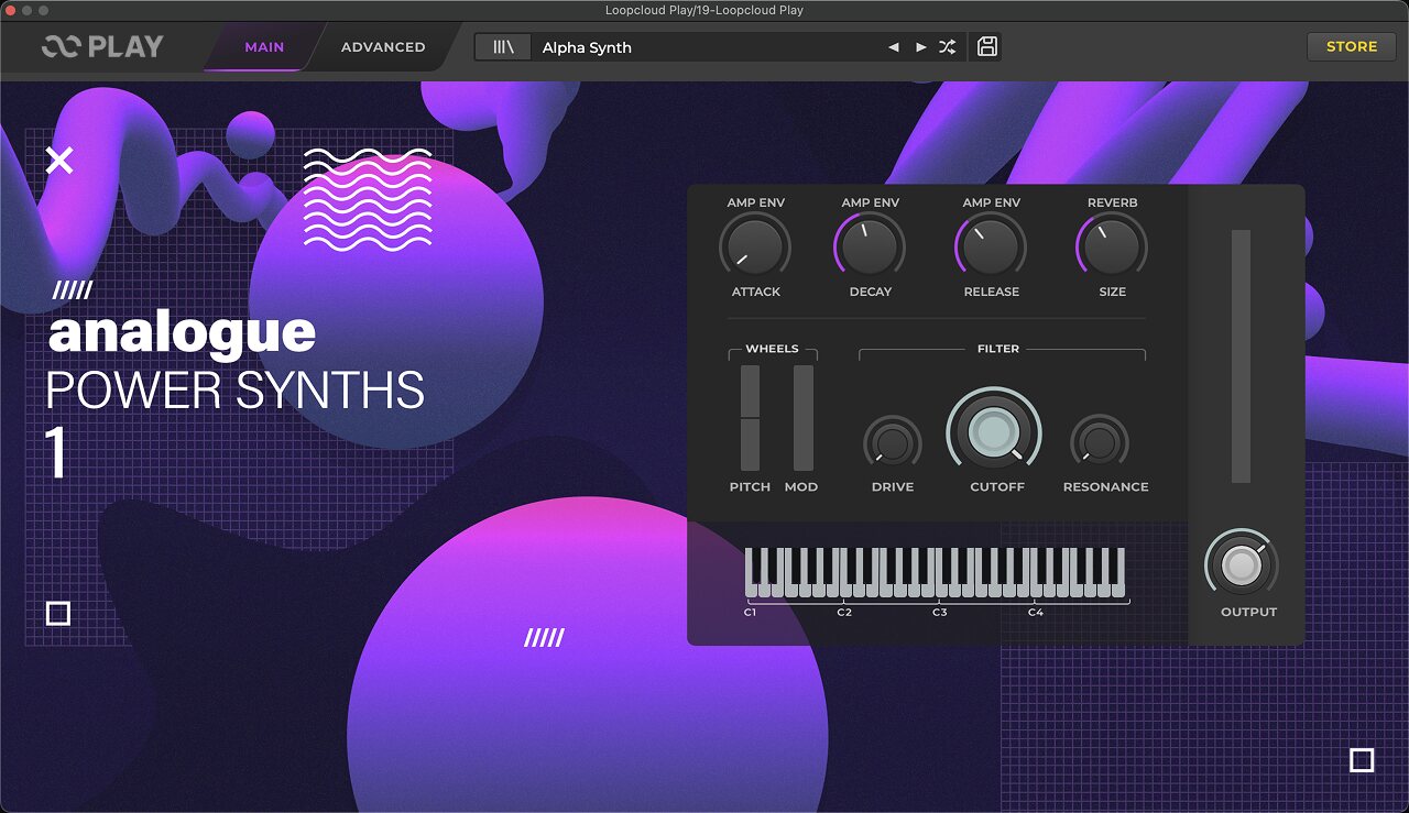 Loopcloud PLAY with the Analogue Power Synths instrument